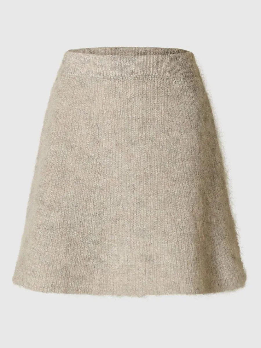 stickad_minikjol_0-2.webp SELECTED STICKAD MINIKJOL Beige Flash Sale