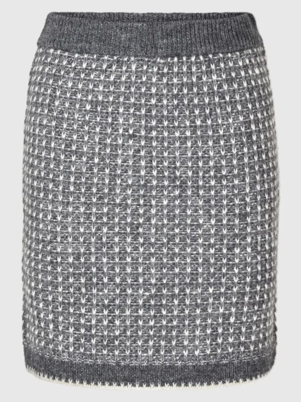 SELECTED STICKAD MINIKJOL Grey Online