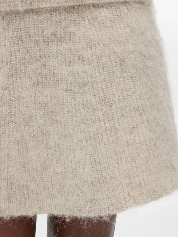 SELECTED STICKAD MINIKJOL Beige Flash Sale