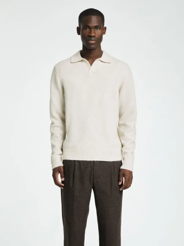 SELECTED STICKAD PIKÉTRÖJA Beige New