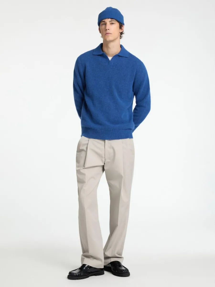 stickad_piktrja_1-3.webp SELECTED STICKAD PIKÉTRÖJA Blue Fashion