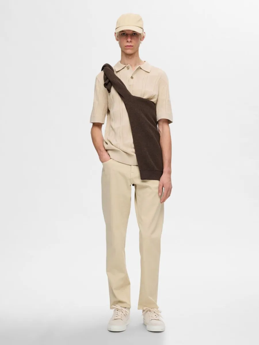 stickad_piktrja_1-4.webp SELECTED STICKAD PIKÉTRÖJA Beige Flash Sale