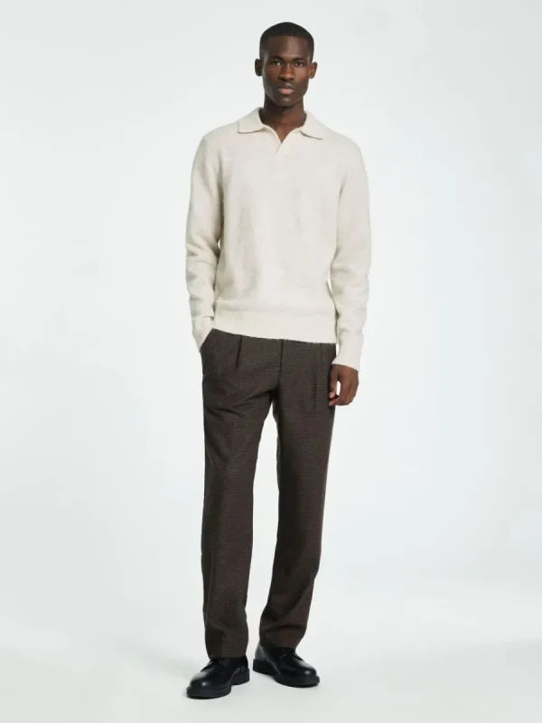 SELECTED STICKAD PIKÉTRÖJA Beige New