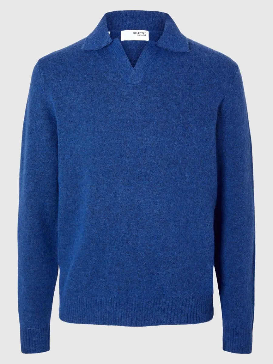 stickad_piktrja_3-3.webp SELECTED STICKAD PIKÉTRÖJA Blue Fashion