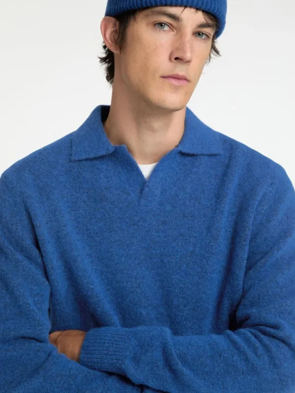 SELECTED STICKAD PIKÉTRÖJA Blue Fashion