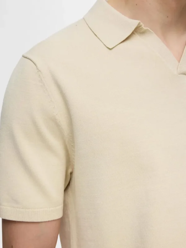 SELECTED STICKAD PIKÉTRÖJA Beige Online