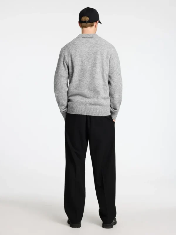 SELECTED STICKAD PIKÉTRÖJA Grey Clearance