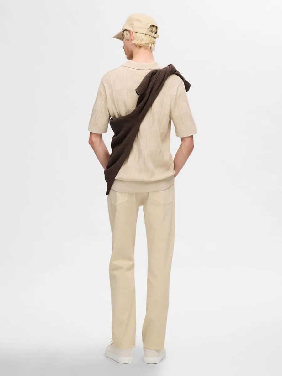 stickad_piktrja_5-4.webp SELECTED STICKAD PIKÉTRÖJA Beige Flash Sale
