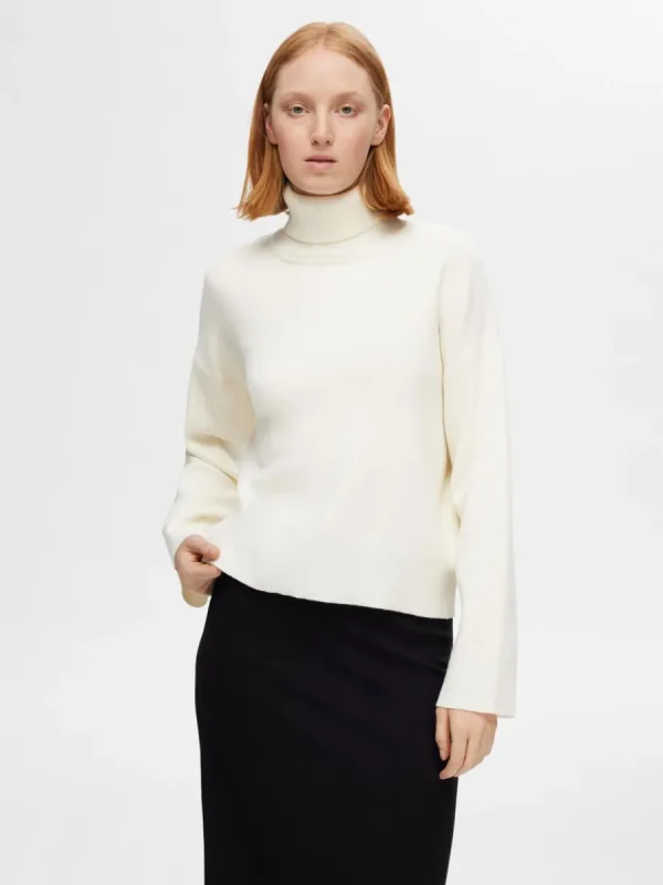 SELECTED STICKAD POLOTRÖJA Beige Cheap