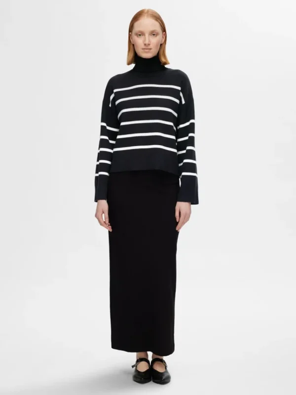 SELECTED STICKAD POLOTRÖJA Black Outlet
