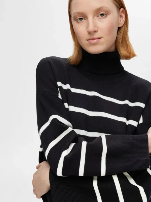 SELECTED STICKAD POLOTRÖJA Black Outlet