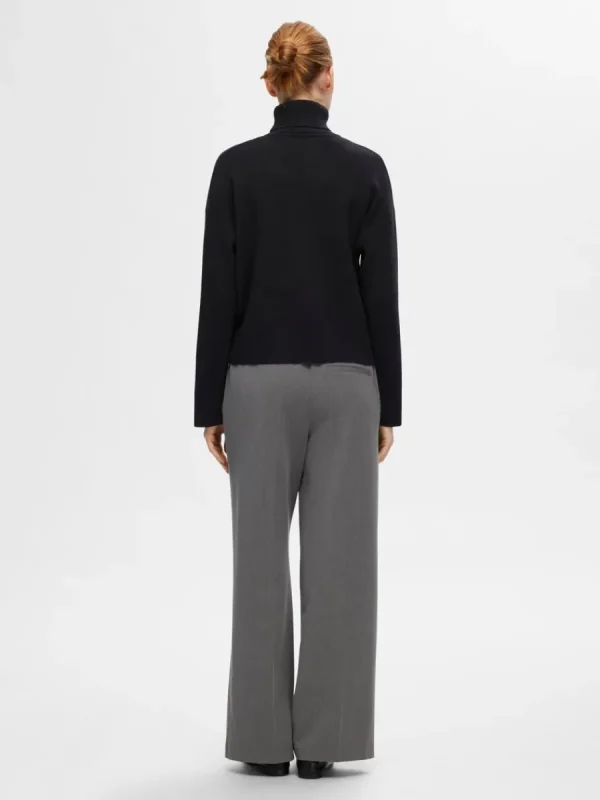 SELECTED STICKAD POLOTRÖJA Black Hot