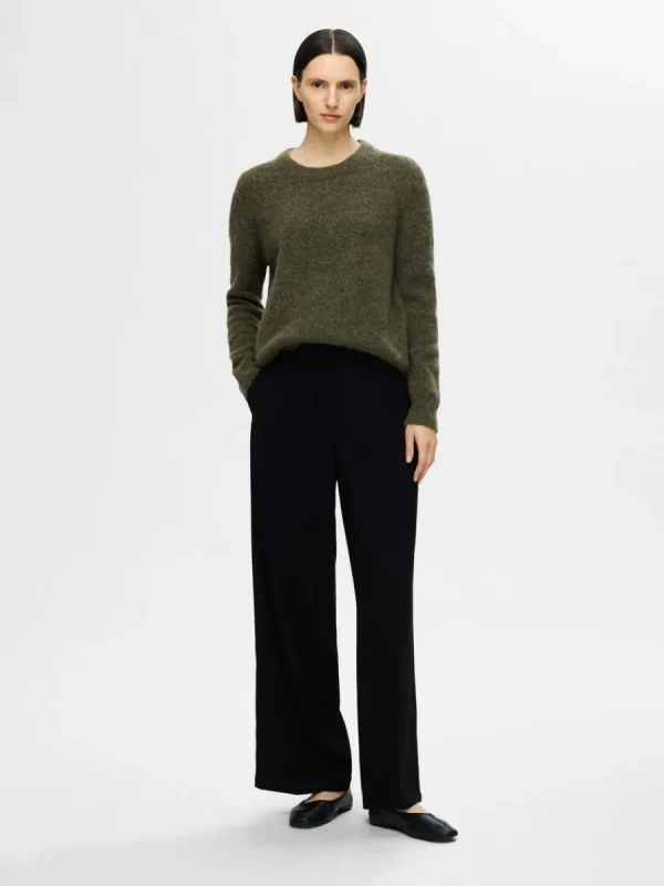 SELECTED STICKAD RUNDRINGAD TRÖJA Green Online