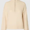 SELECTED STICKAD TRÖJA MED HALVLÅNGT BLIXTLÅS Beige Cheap