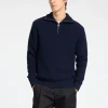 SELECTED STICKAD TRÖJA MED HALVLÅNGT BLIXTLÅS Blue Best Sale