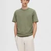SELECTED STICKAD T-SHIRT Green Best Sale