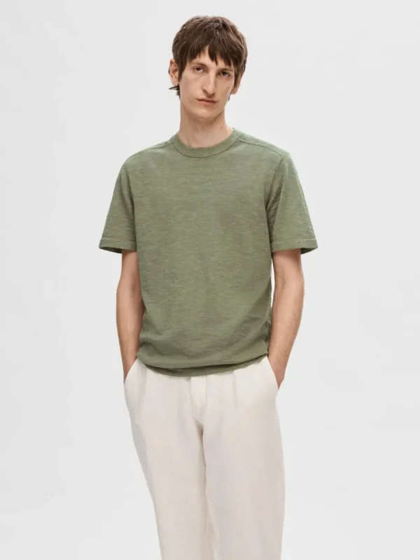 SELECTED STICKAD T-SHIRT Green Best Sale