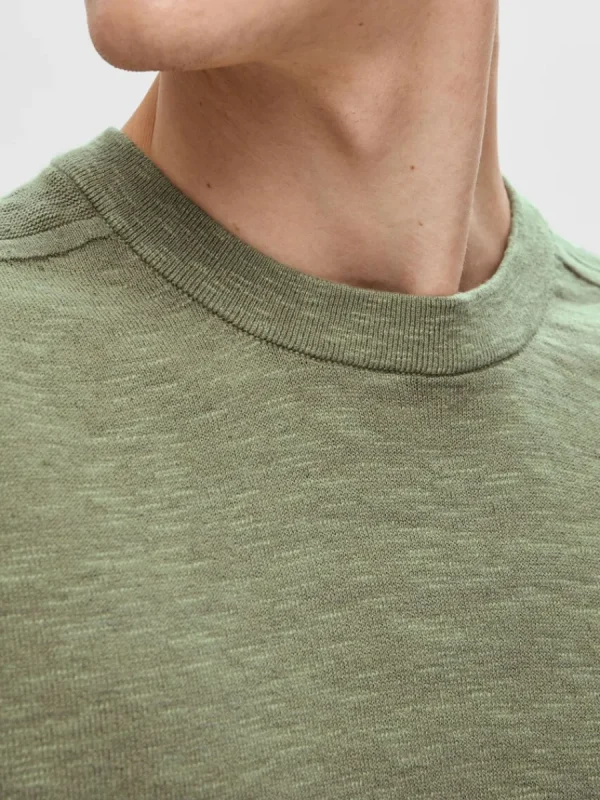 SELECTED STICKAD T-SHIRT Green Best Sale