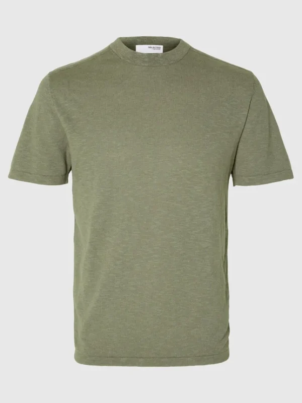 SELECTED STICKAD T-SHIRT Green Best Sale