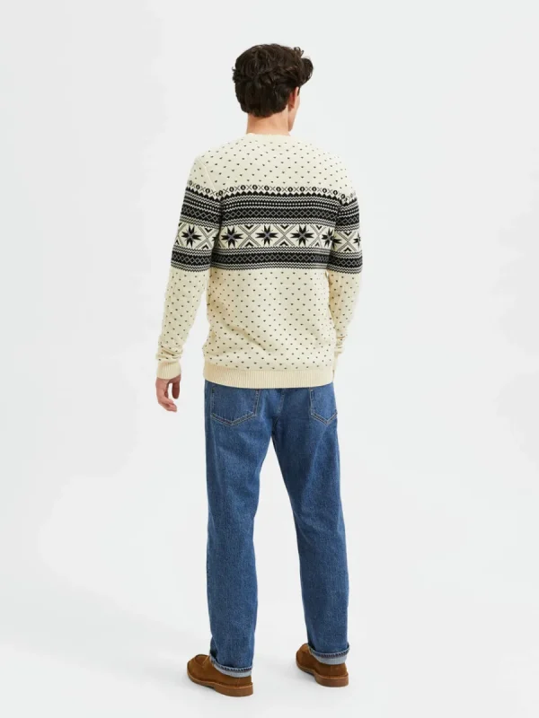 SELECTED STICKAD VINTER TRÖJA Beige Fashion