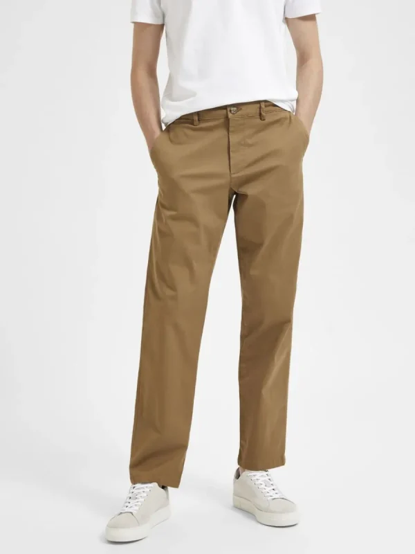SELECTED 196 STRAIGHT FIT CHINOS Brown Cheap