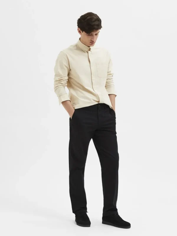 SELECTED 196 STRAIGHT FIT CHINOS Black Flash Sale