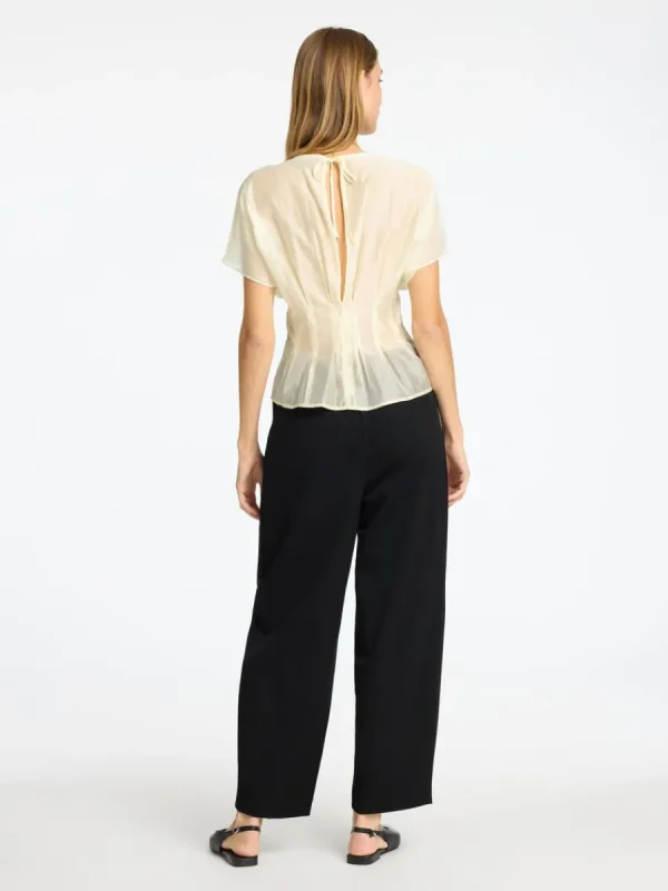 SELECTED STRUKTURERAD KORTÄRMAD TOPP Beige Clearance