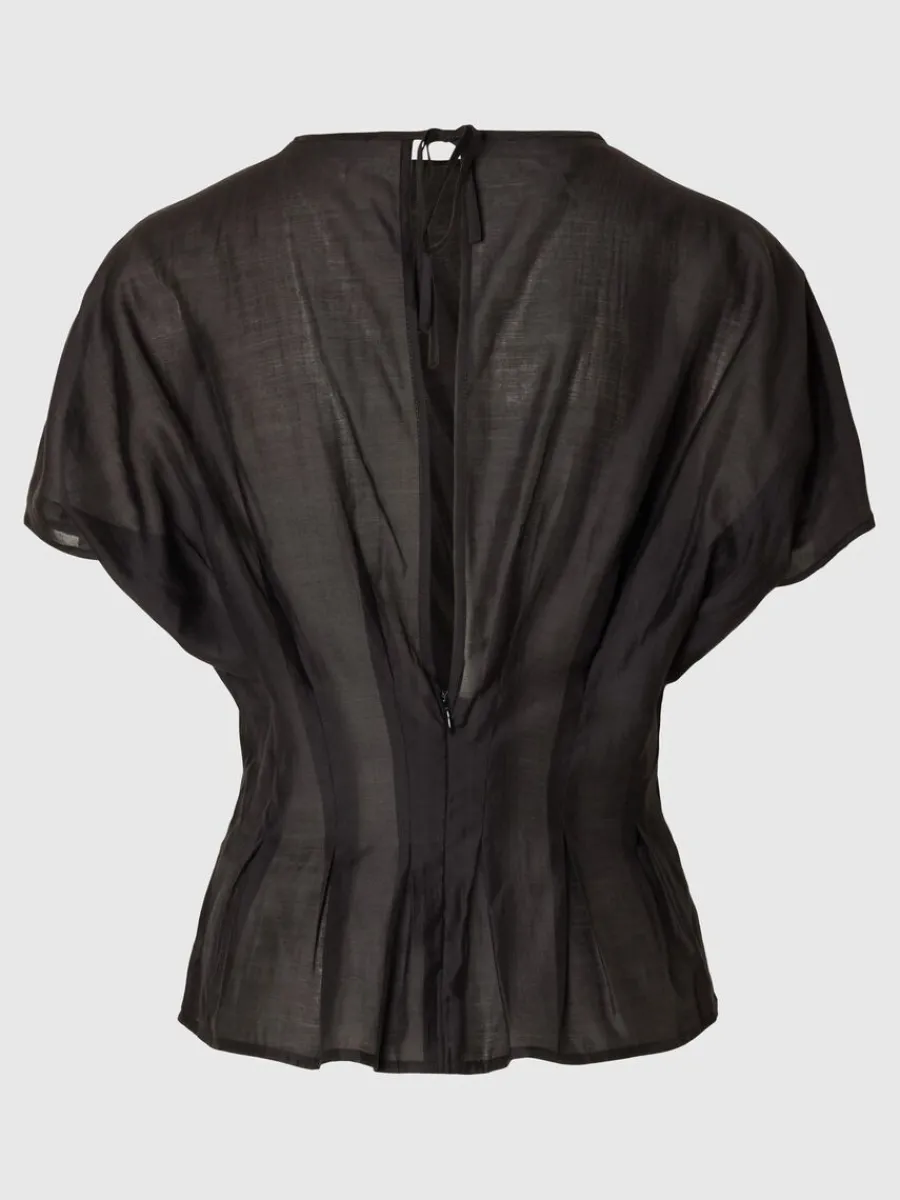 strukturerad_kortrmad_top_6.webp SELECTED STRUKTURERAD KORTÄRMAD TOPP Black Outlet