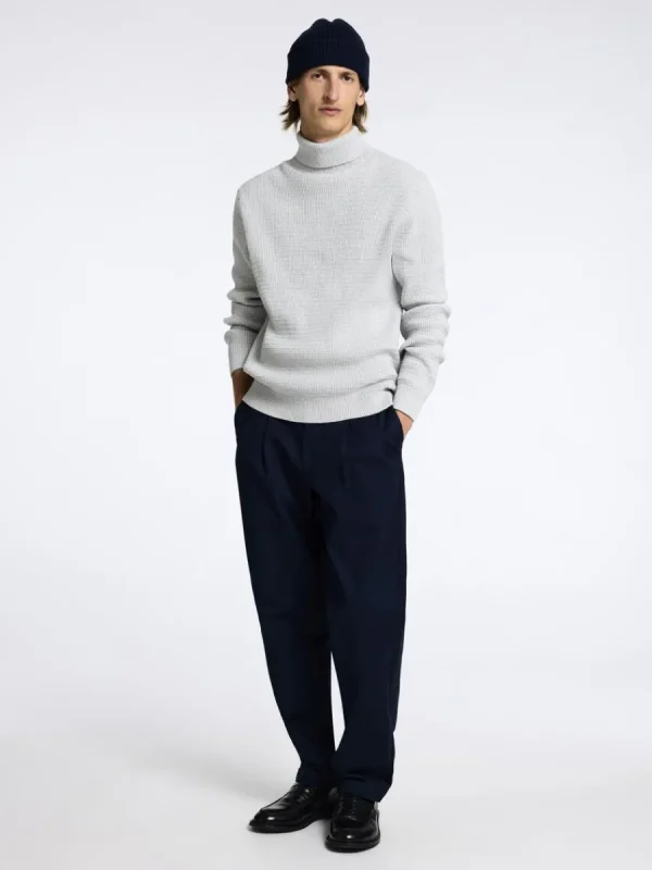 SELECTED STRUKTURERAD POLOTRÖJA Grey Flash Sale