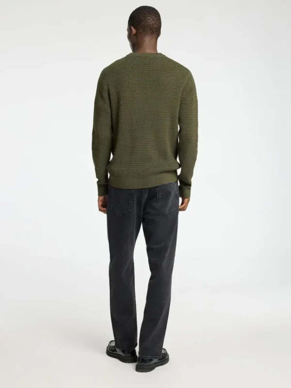 SELECTED STRUKTURERAD RUNDRINGAD TRÖJA Green New