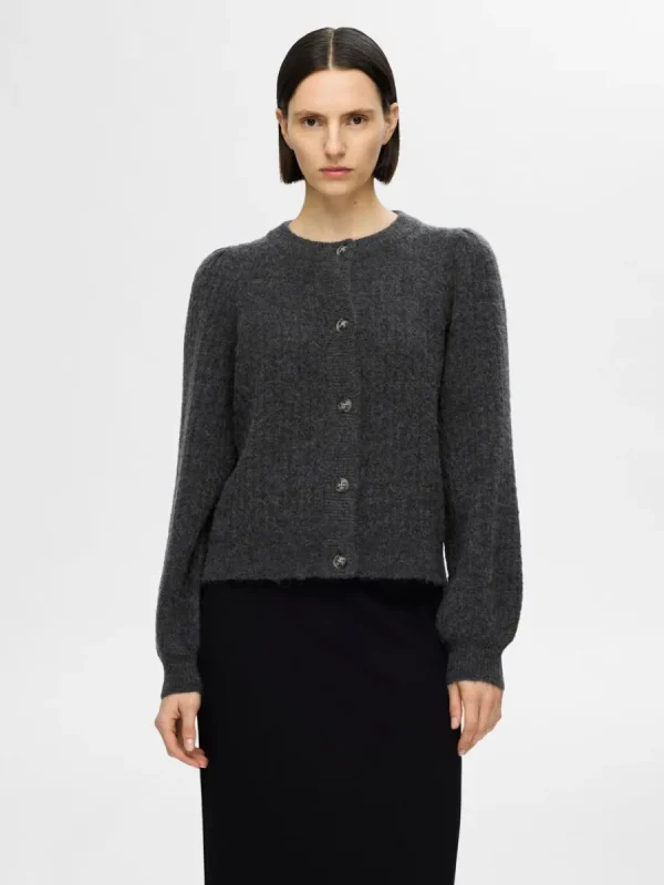 SELECTED STRUKTURERAD STICKAD KOFTA Grey Outlet