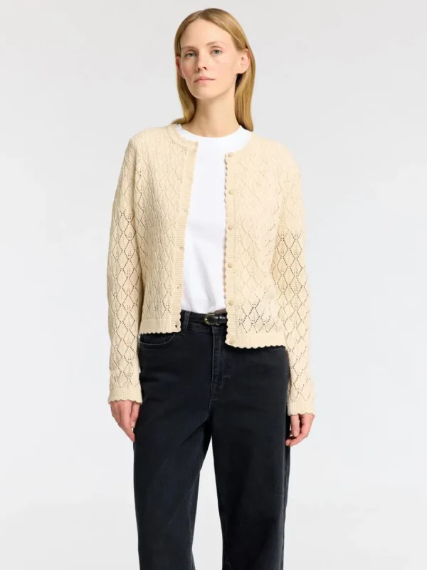 SELECTED STRUKTURERAD STICKAD KOFTA Beige New