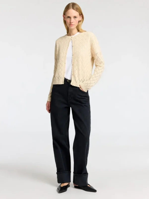 SELECTED STRUKTURERAD STICKAD KOFTA Beige New
