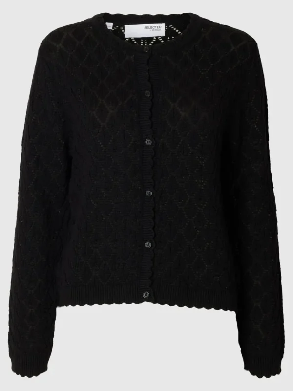 SELECTED STRUKTURERAD STICKAD KOFTA Black Sale