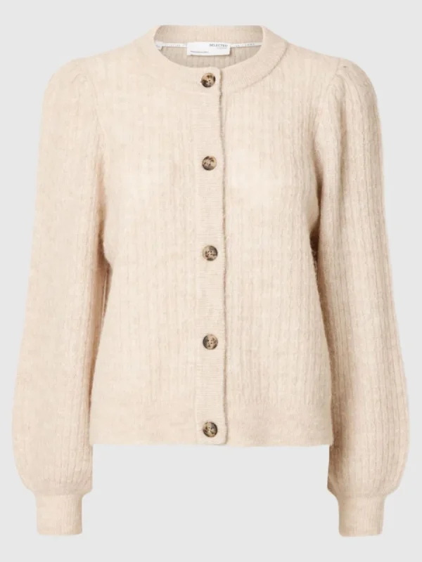 SELECTED STRUKTURERAD STICKAD KOFTA Beige Best
