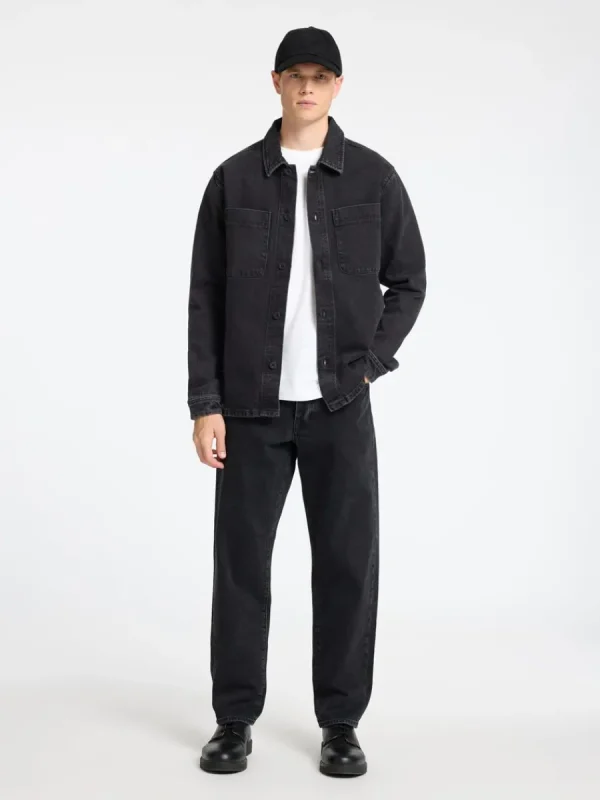 SELECTED SVART DENIM ÖVERSKJORTA Black Discount