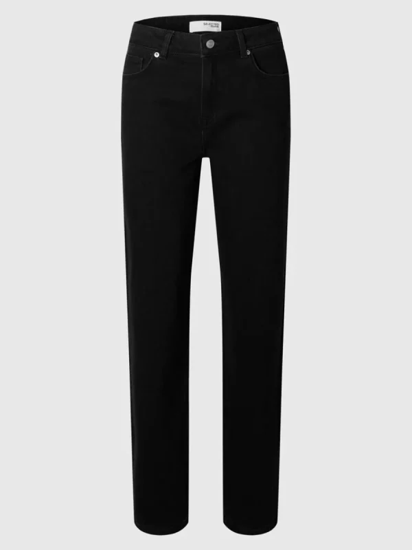 SELECTED SVARTA STRAIGHT FIT-JEANS Black Outlet