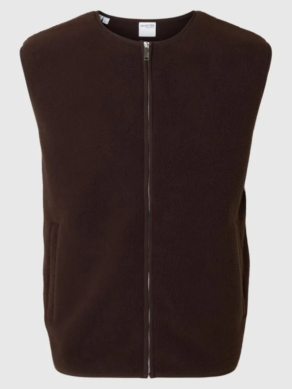 SELECTED TEDDY VÄST Brown Fashion
