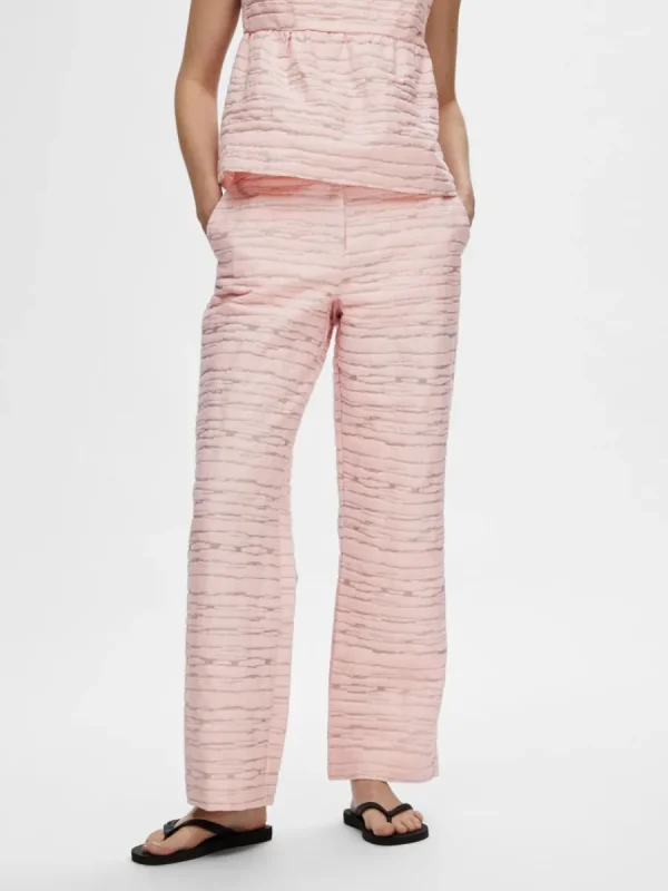 SELECTED TEXTURERAD BYXOR MED VIDA BEN Pink New