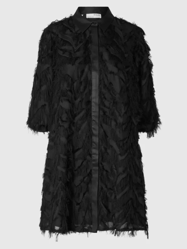 SELECTED TEXTURERAD SKJORTKLÄNNING Black Discount