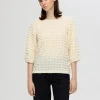 SELECTED TEXTURERAD TOPP MED 3/4-ÄRMAR White Best Sale