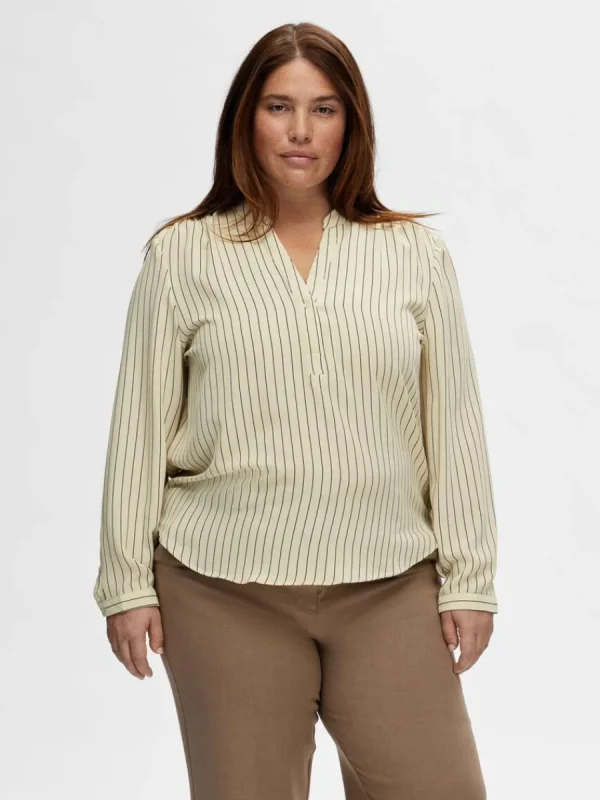 SELECTED TRYCK BLUS Beige Flash Sale
