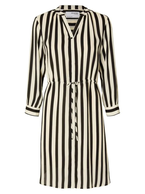 SELECTED TRYCK KORT KLÄNNING Black Clearance