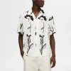 SELECTED TRYCK KORTÄRMAD SKJORTA White Cheap
