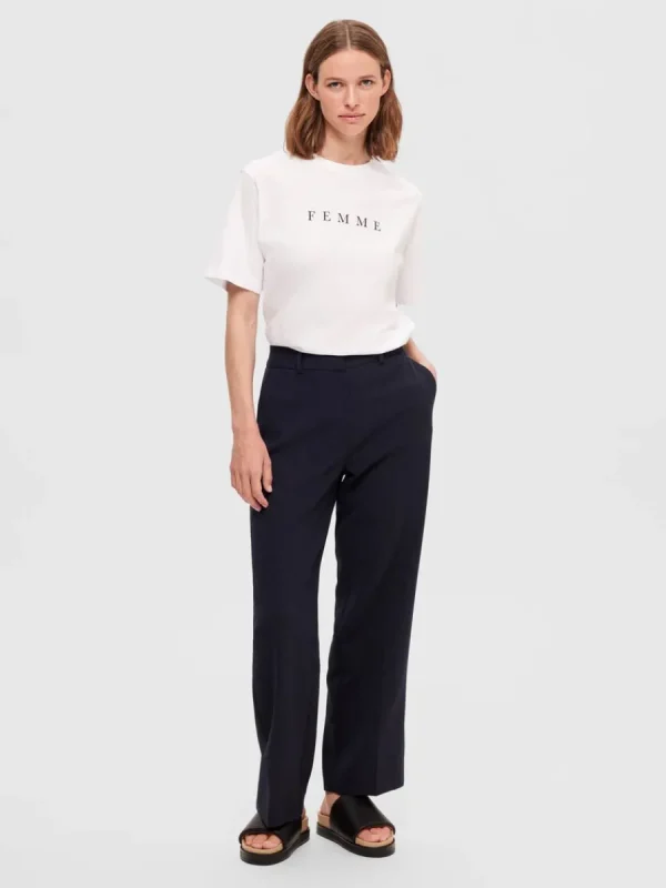 SELECTED TRYCK T-SHIRT White Fashion