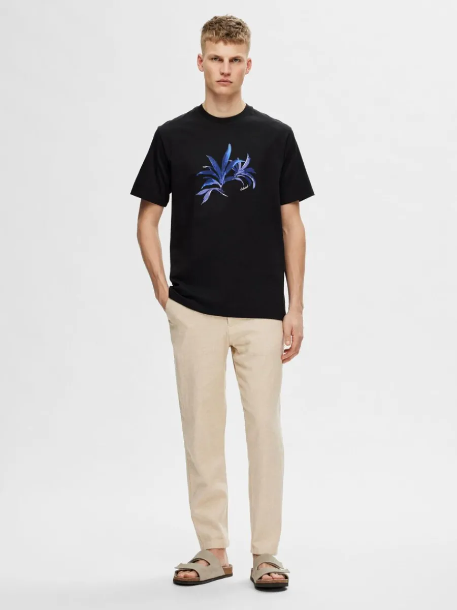 tryckt_bomulls_tshirt_1-5.webp SELECTED TRYCKT BOMULLS T-SHIRT Black Clearance