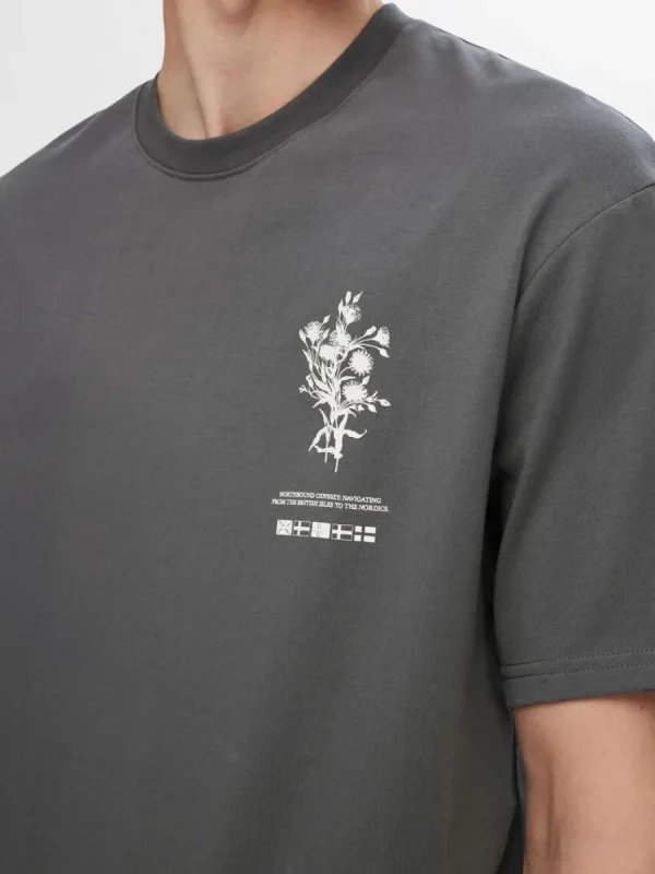 SELECTED TRYCKT BOMULLS T-SHIRT Grey Hot