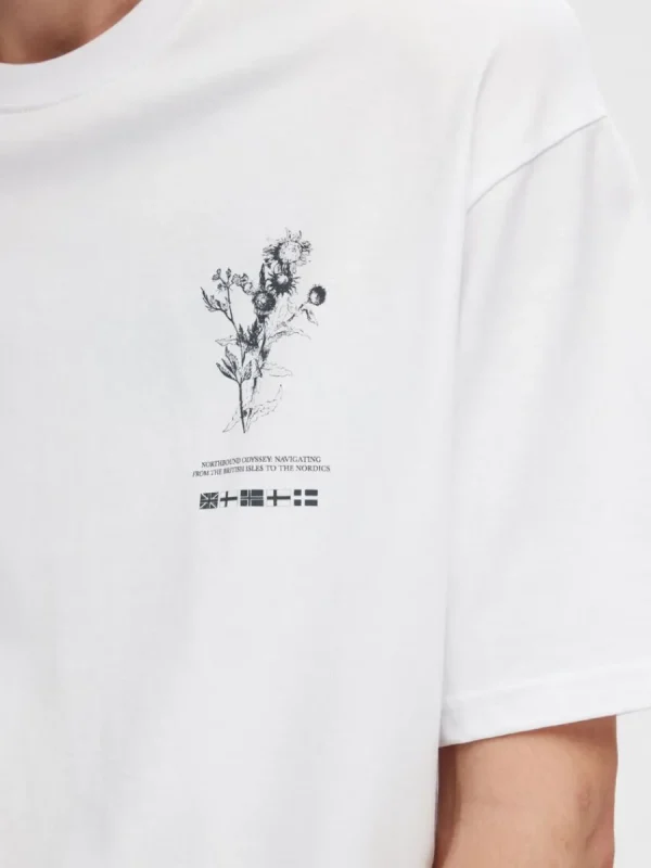 SELECTED TRYCKT BOMULLS T-SHIRT White Cheap