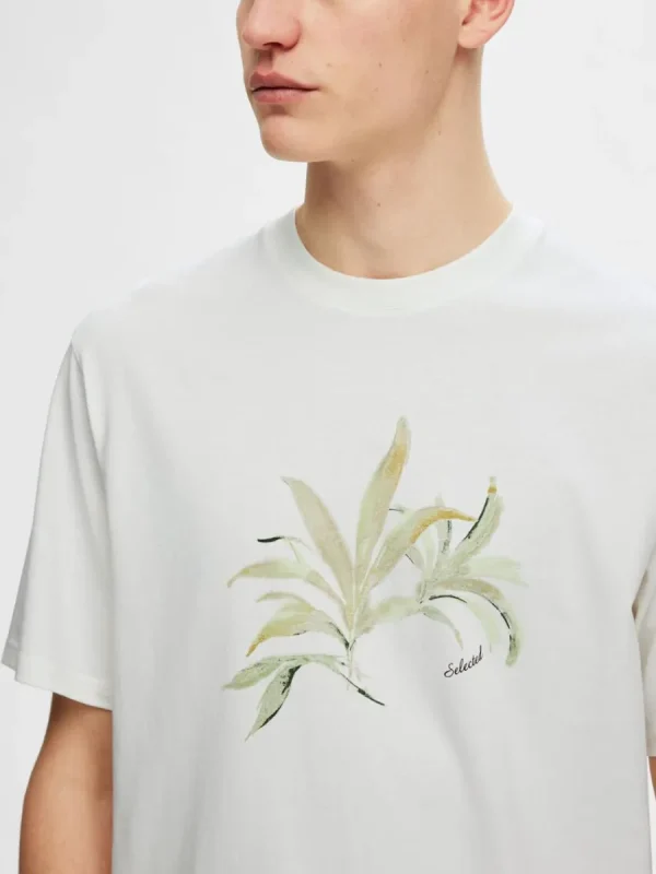 SELECTED TRYCKT BOMULLS T-SHIRT White Fashion