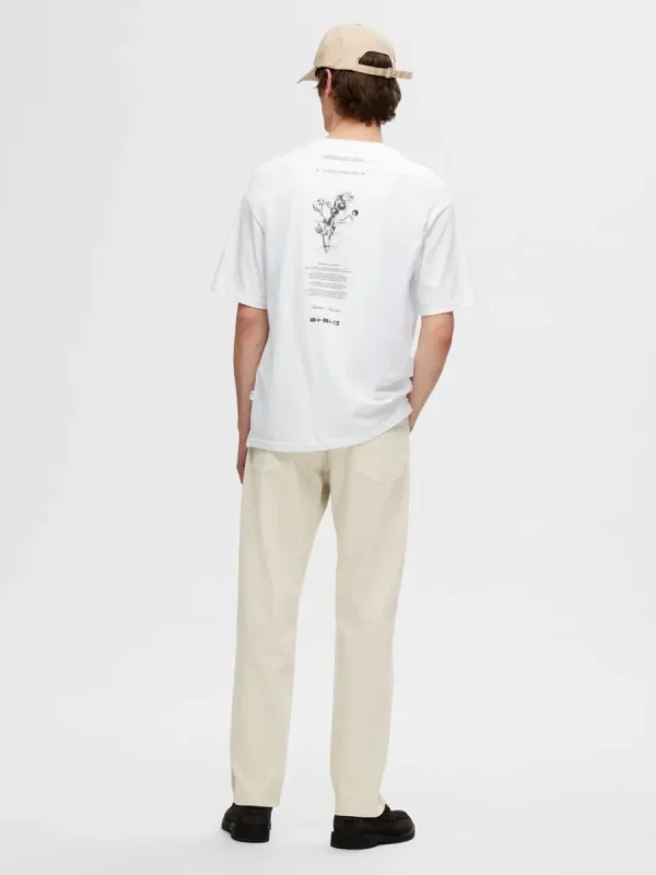 SELECTED TRYCKT BOMULLS T-SHIRT White Cheap